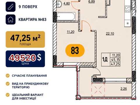 квартира за адресою Ірпінь, Гостомельське вул., 49