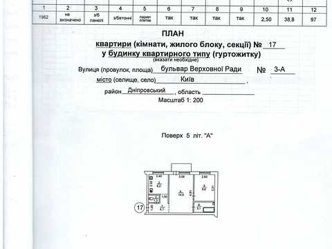 квартира по адресу Верховной Рады бульв., 3-А