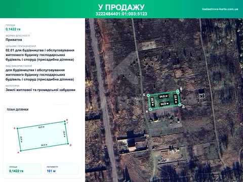 участок по адресу Центральна, 1