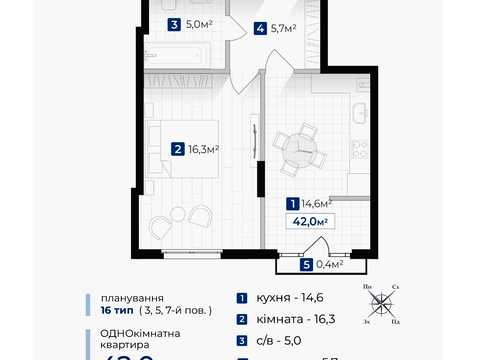квартира за адресою Гетьмана Мазепи вул., (Будинок 2)