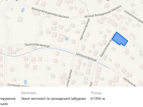 ділянка за адресою Бурштинова вул.