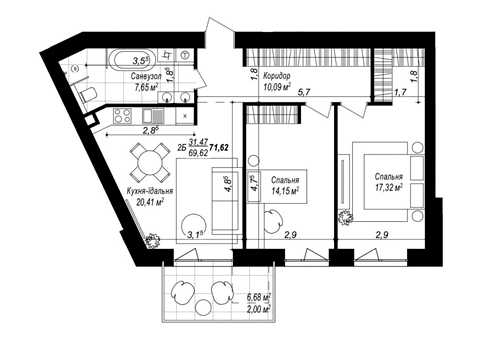 квартира по адресу Степана Бандери ул., 55