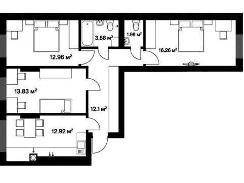 квартира по адресу Университетская ул., 1-Л