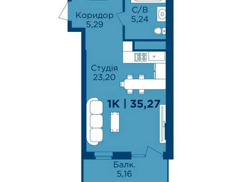 квартира по адресу Бастіонна ул., (Будинок 1)