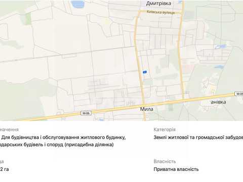участок по адресу центральна