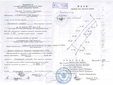 ділянка за адресою Словянська