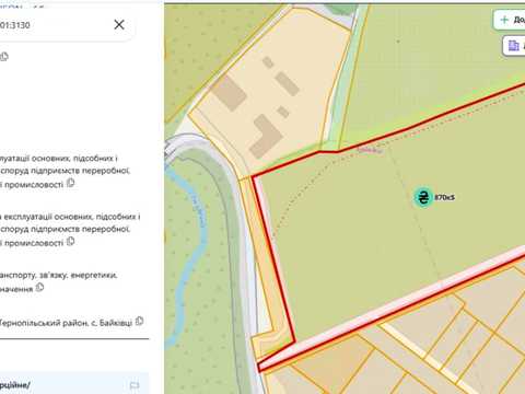 ділянка за адресою с. Байківці, Миру вул.