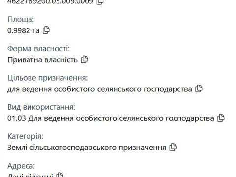 ділянка за адресою нема