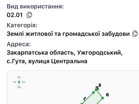 ділянка за адресою Центральна