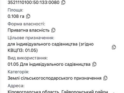 участок по адресу Гайворон, Івана Франка