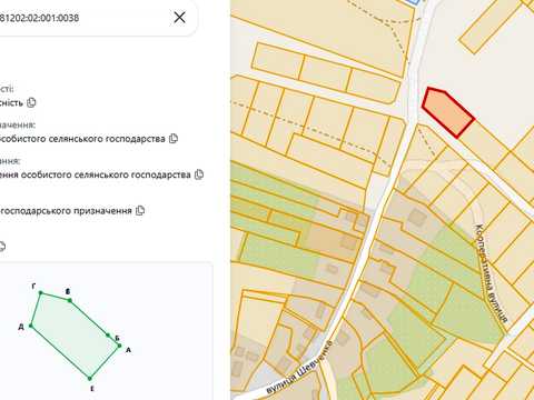 участок по адресу Кооперативна