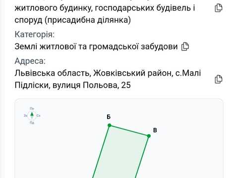 ділянка за адресою Польова, 25