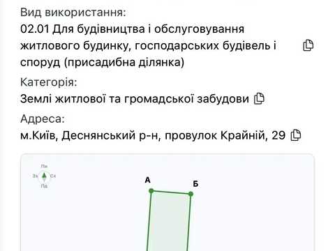 ділянка за адресою Провулок Крайній, 29