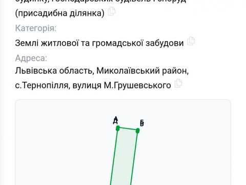 ділянка за адресою с. Тернопілля, 