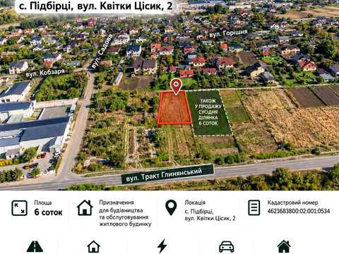 ділянка за адресою Квітки Цісик, 2