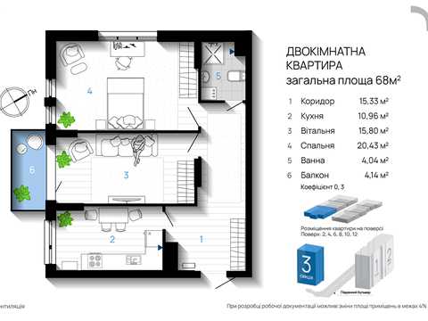 квартира за адресою Південний бульв., (Будинок 2)