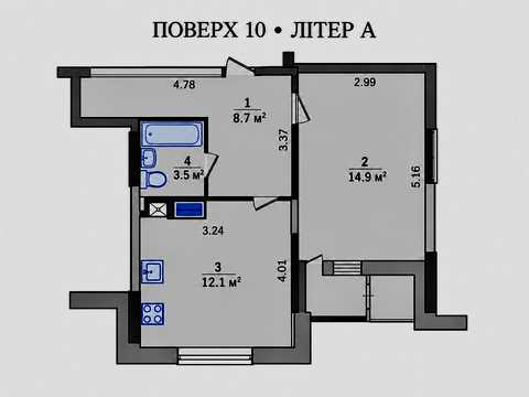 квартира за адресою Анни Ахматової вул., 22