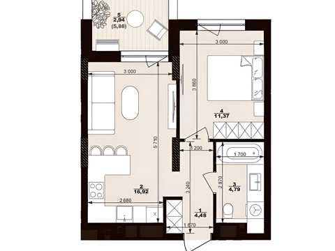 квартира за адресою Проектована Тролейбусна вул., (Будинок 2)