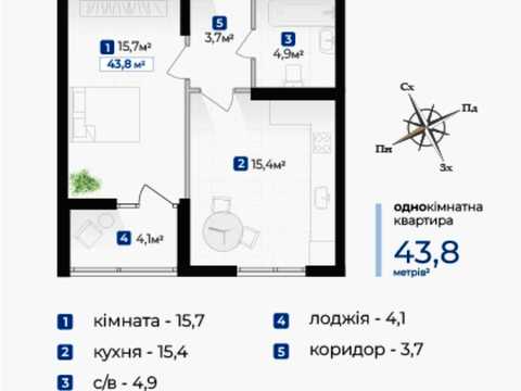 квартира за адресою Гната Хоткевича вул., (Будинок)