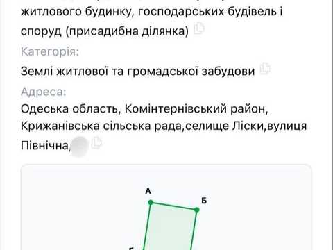 ділянка за адресою с-ще. Ліски,