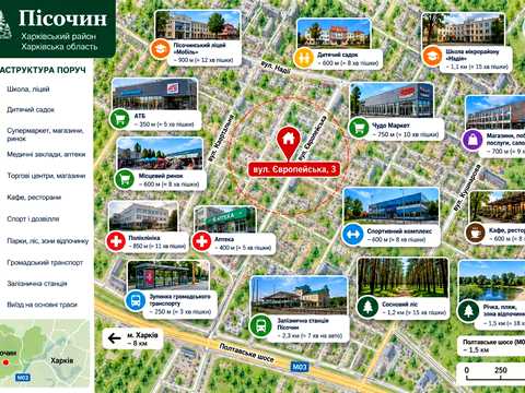 квартира за адресою смт. Пісочин, Європейська вул. (Кушнарьова), 3
