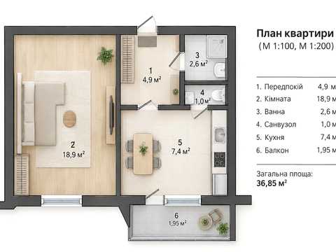 квартира по адресу Бориса Гмыри ул., 15-А