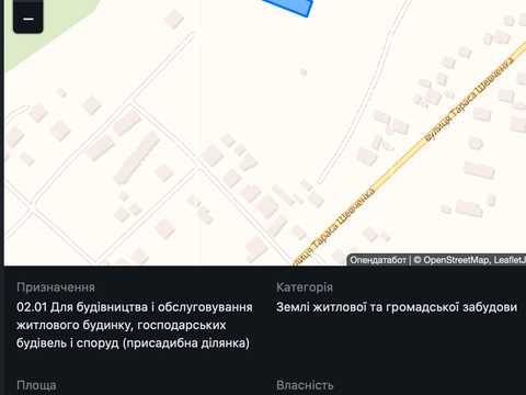 ділянка за адресою Шевченка