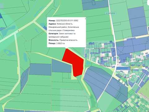 ділянка за адресою с. Северинівка,