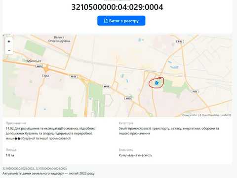 участок по адресу Трипільська, 2
