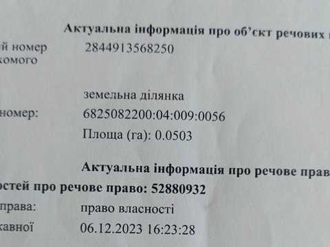 ділянка за адресою Хмельницький,