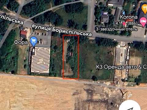 ділянка за адресою Бориспільська