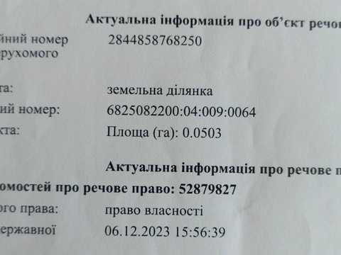 ділянка за адресою Хмельницький,