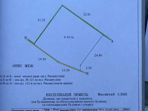 ділянка за адресою Рахматуліга, 123в