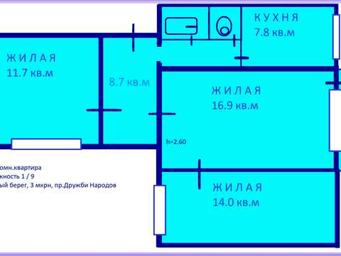 квартира по адресу Дружбы Народов просп. (Дружбы Народов), 45