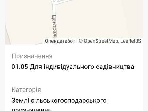 ділянка за адресою Центральна