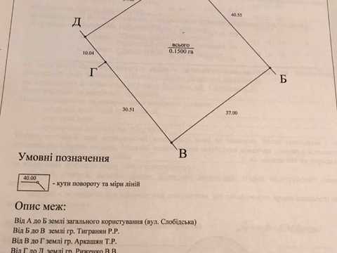участок по адресу Слобідська, 26