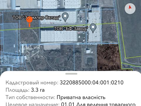 ділянка за адресою Бориспільська