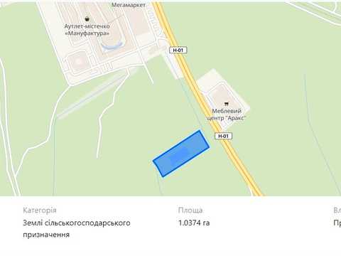 ділянка за адресою Новообухівське шосе