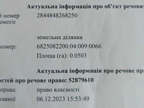 ділянка за адресою Хмельницький,