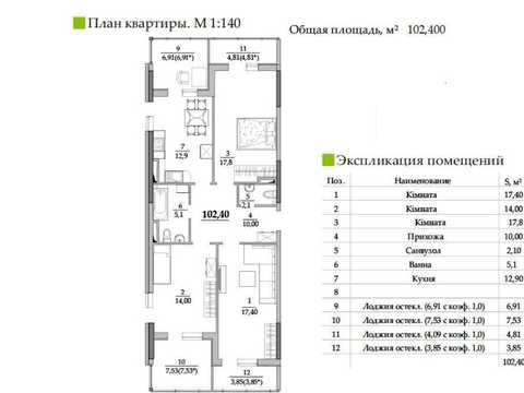 квартира по адресу Спортивна ул., 3/3
