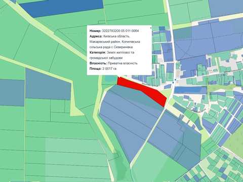 ділянка за адресою с. Северинівка,