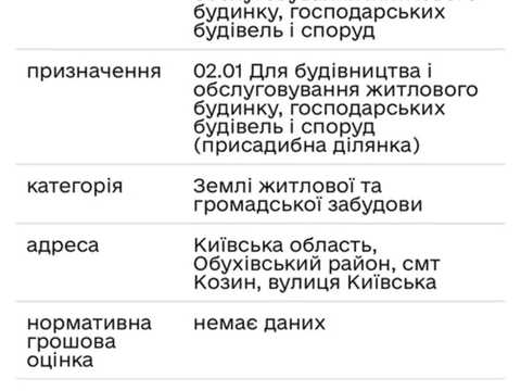 участок по адресу Київська ул.