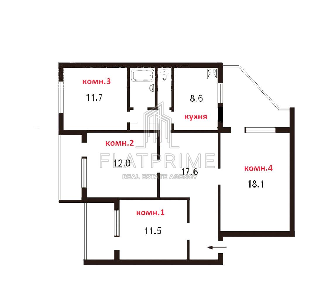 Багатокімнатна квартира за адресою (площа 95 м²) - Atlanta.ua - фото 2