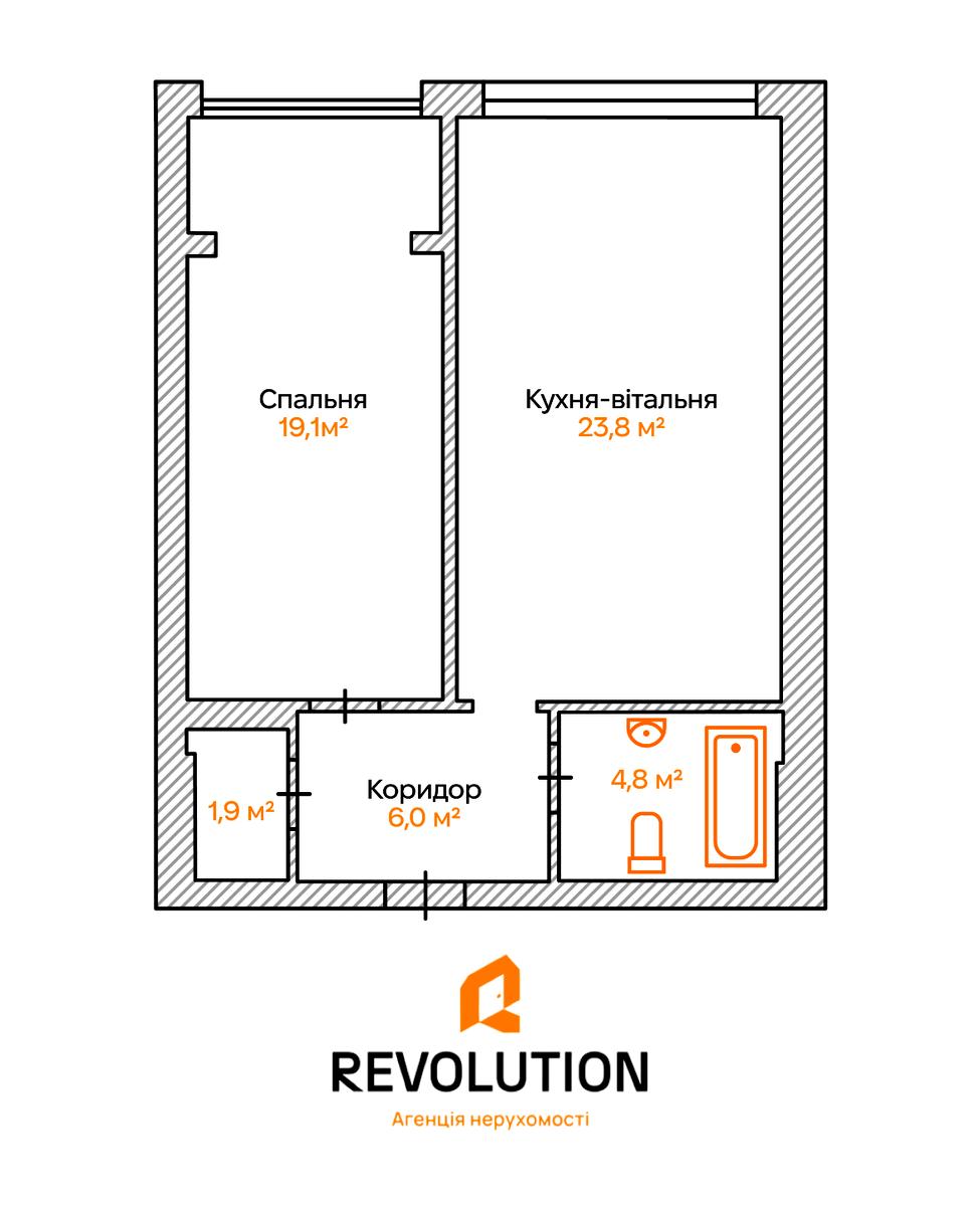 1-кімнатна квартира за адресою вул. Теремківська (площа 56,6 м²) - Atlanta.ua - фото 13