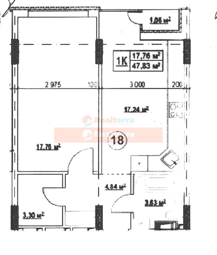 2-кімнатна квартира за адресою (площа 47,8 м²) - Atlanta.ua - фото 7