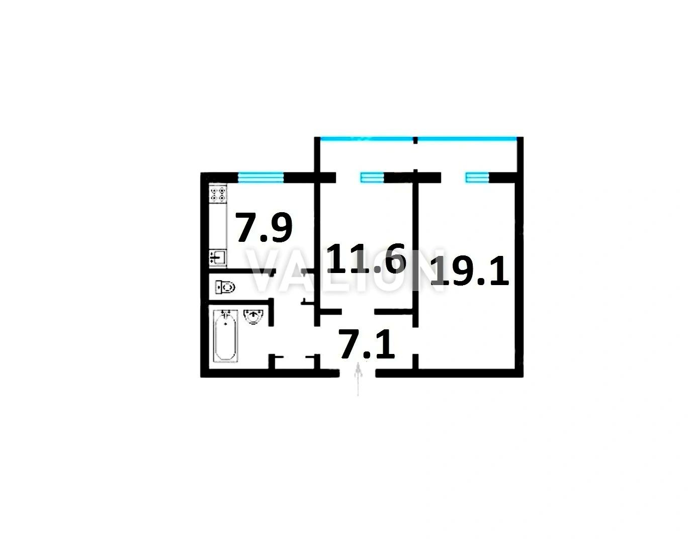 2-кімнатна квартира за адресою (площа 52 м²) - Atlanta.ua - фото 17