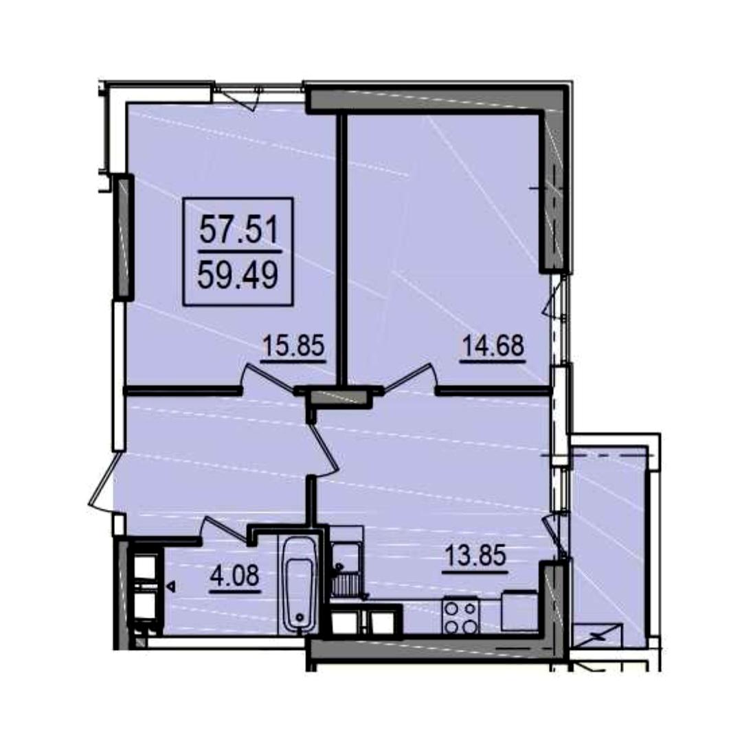 2-комнатная квартира по адресу (площадь 60 м²) - Atlanta.ua - фото 9