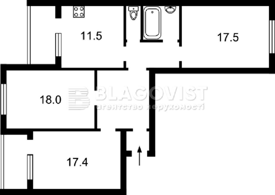 3-комнатная квартира по адресу ул. Вербицкого (площадь 69 м²) - Atlanta.ua - фото 11