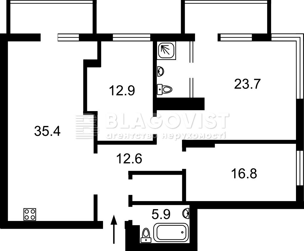 3-кімнатна квартира за адресою вул. Предславинська (площа 118 м²) - Atlanta.ua - фото 4