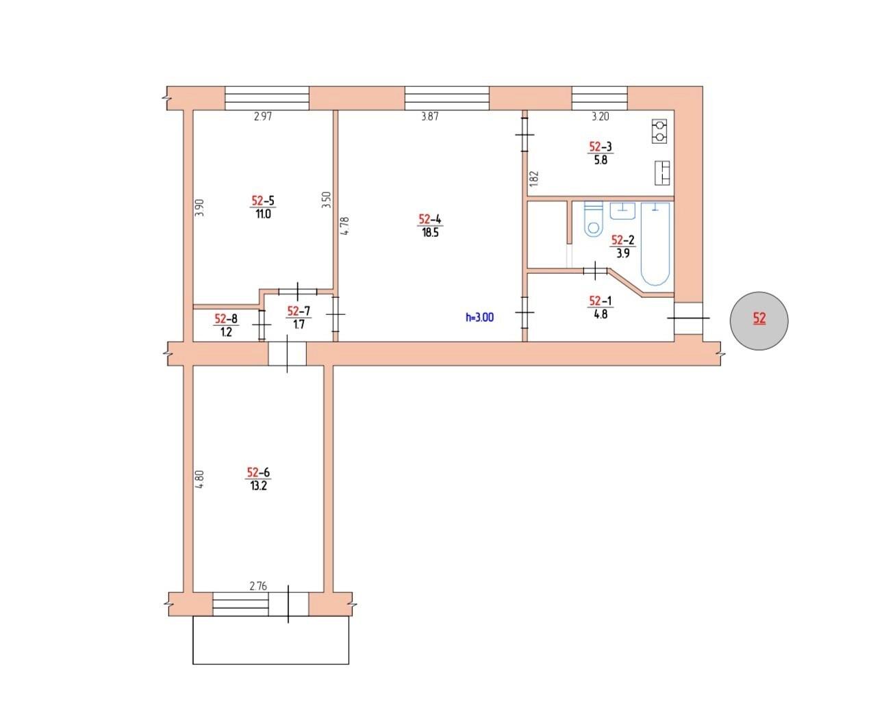 3-rooms apartment apartment by the address st. Beresteyskiy prospektpr t Pobedy (area 62 m²) - Atlanta.ua - photo 4